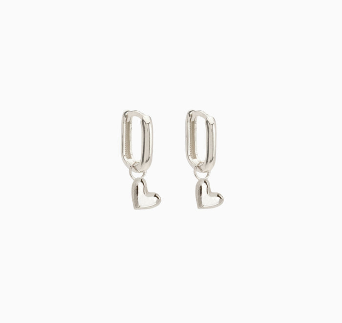 Mini Heart Earring Charm | Silver
