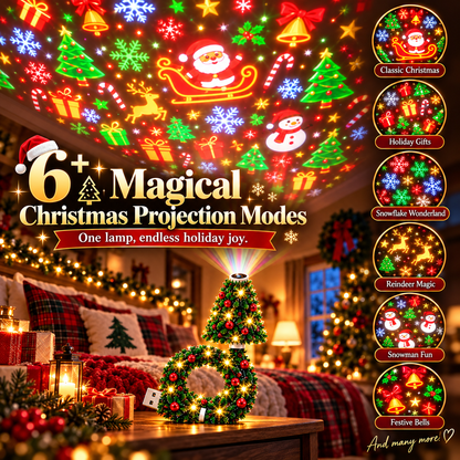 Christmas Tree & Halloween Pumpkin Projector Lamp, Multi-Pattern Holiday Decor Light with Warm LED Glow, Select Your Preferred Style