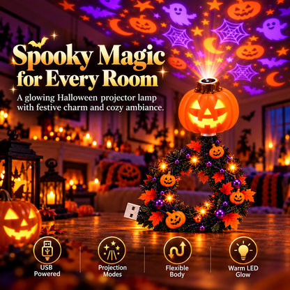 Christmas Tree & Halloween Pumpkin Projector Lamp, Multi-Pattern Holiday Decor Light with Warm LED Glow, Select Your Preferred Style
