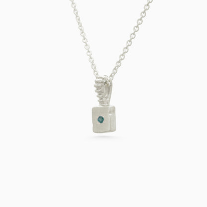 Custom X-Mini Slate Pendant (Stones & Engraving) | Silver