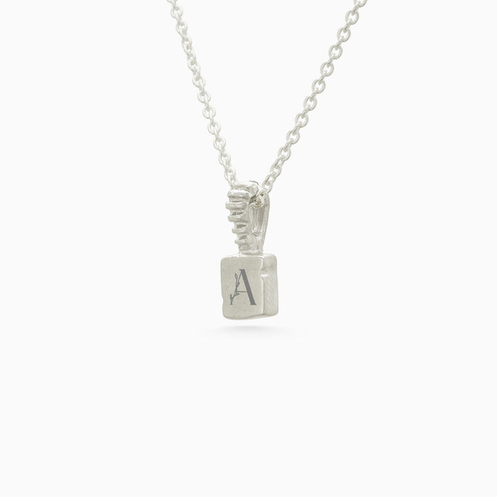Custom X-Mini Slate Pendant (Stones & Engraving) | Silver