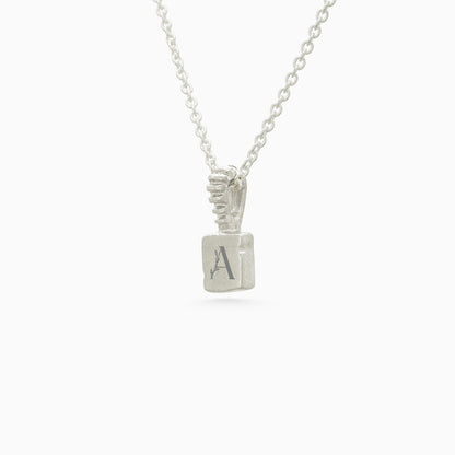 Custom X-Mini Slate Pendant (Stones & Engraving) | Silver