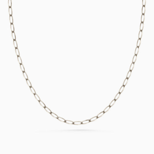 Fine Ribbon Link Necklace | Silver
