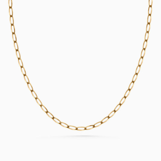 Fine Ribbon Link Necklace | Yellow Gold