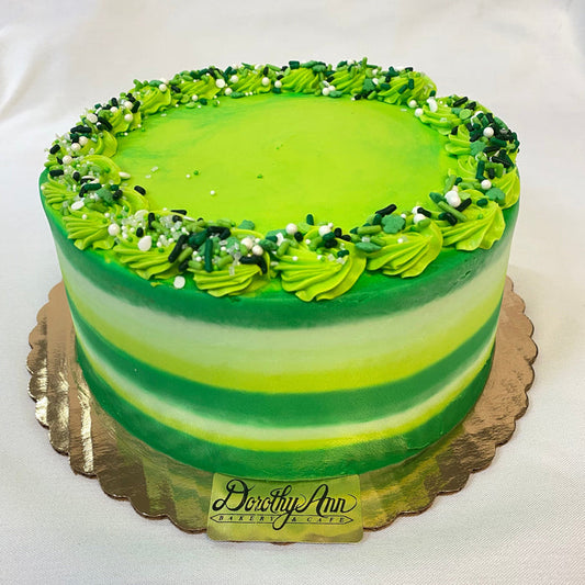 "Green" Smear Frosted Special Occasion Cake