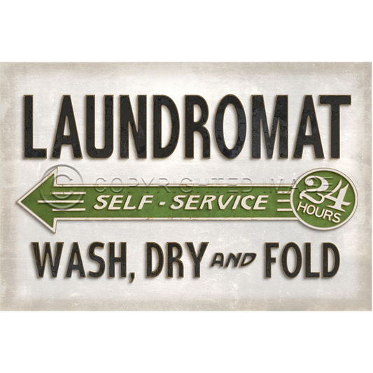 "Laundromat" Vinyl Floorcloth Vinyl Floorcloths