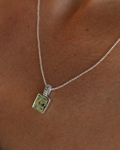 Mini Custom Slate Pendant (Stones & Engraving) | Silver