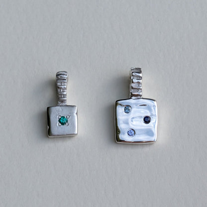 Mini Custom Slate Pendant (Stones & Engraving) | Silver