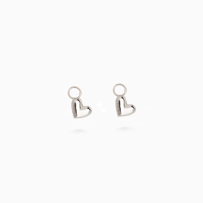 Mini Heart Earring Charm | Silver