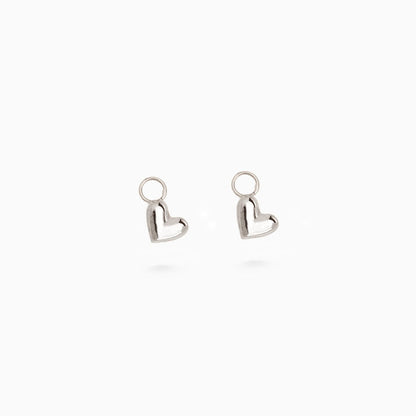 Mini Heart Earring Charm | Silver
