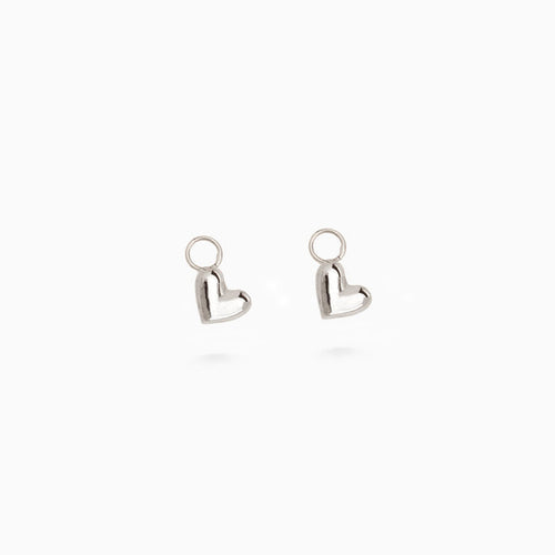 Mini Heart Earring Charm | Silver