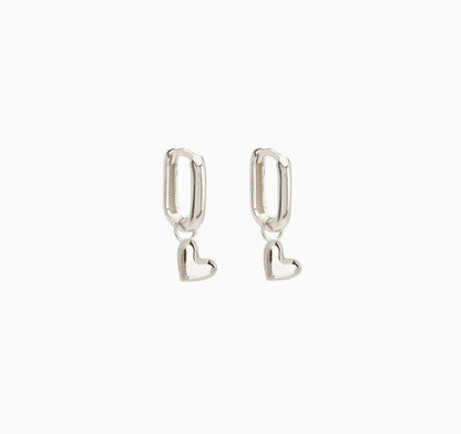 Mini Heart Earring Charm | Silver