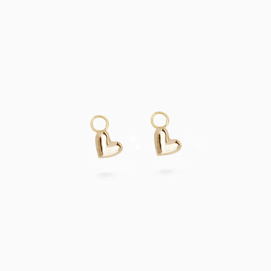 Mini Heart Earring Charm | Yellow Gold