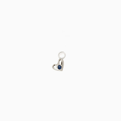 Mini Heart Stone Earring Charm | Silver