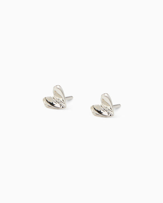 Open Heart Stud | Silver