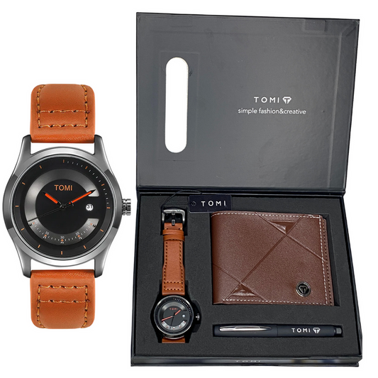 TOMI S8 Series T-099 Gift Set Watch With Wallet And Pen